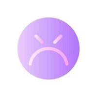 Mad emoticon flat gradient two-color ui icon. Emotional expression. Annoyed and irritated client. Simple filled pictogram. GUI, UX design for mobile application. Vector isolated RGB illustration