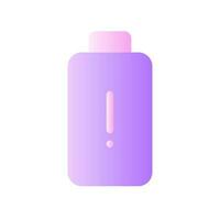 Low battery level flat gradient two-color ui icon. Wellbeing issue. Tired and exhausted. Accumulator. Simple filled pictogram. GUI, UX design for mobile application. Vector isolated RGB illustration