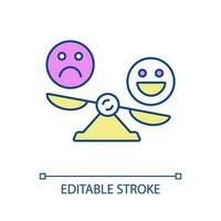 Increase positive experience RGB color icon. Coping with negative emotions. Changing mental state. Isolated vector illustration. Simple filled line drawing. Editable stroke