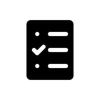 Survey black glyph ui icon. Experience share. Poll for customers. User interface design. Silhouette symbol on white space. Solid pictogram for web, mobile. Isolated vector illustration