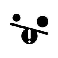 Imbalance black glyph ui icon. Contrasting objects. Discrimination. Comparison. User interface design. Silhouette symbol on white space. Solid pictogram for web, mobile. Isolated vector illustration