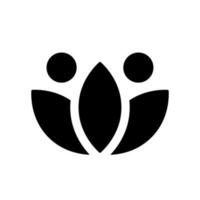 Lotus black glyph ui icon. Meditation sign. Inner calmness and tranquility. User interface design. Silhouette symbol on white space. Solid pictogram for web, mobile. Isolated vector illustration