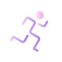 corriendo plano degradado bicolor ui icono. activo estilo de vida. sano hábito. trotar práctica. entrenamientos sencillo lleno pictograma. interfaz gráfica de usuario, ux diseño para móvil solicitud. vector aislado rgb ilustración