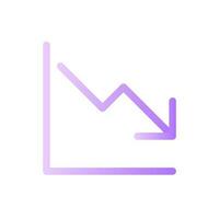 Diminution flat gradient two-color ui icon. Financial forecast. Price reduction. Business analytics. Simple filled pictogram. GUI, UX design for mobile application. Vector isolated RGB illustration