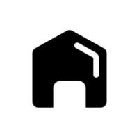Home black glyph ui icon. Real estate. Cozy house. Property mortgage. Homepage. User interface design. Silhouette symbol on white space. Solid pictogram for web, mobile. Isolated vector illustration