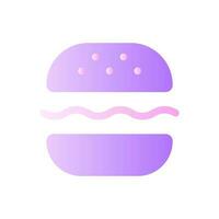 Burger flat gradient two-color ui icon. Substantial meal. Fast food. Grill hamburger. Tasty sandwich. Simple filled pictogram. GUI, UX design for mobile application. Vector isolated RGB illustration