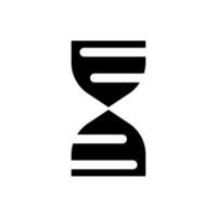 DNA molecule black glyph ui icon. Genetic code. Inheritance. Medical research. User interface design. Silhouette symbol on white space. Solid pictogram for web, mobile. Isolated vector illustration