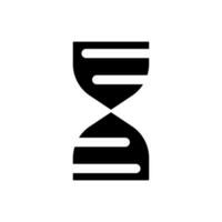 DNA molecule black glyph ui icon. Genetic code. Inheritance. Medical research. User interface design. Silhouette symbol on white space. Solid pictogram for web, mobile. Isolated vector illustration