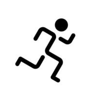 Running black glyph ui icon. Active lifestyle. Healthy habit. Jogging practice. User interface design. Silhouette symbol on white space. Solid pictogram for web, mobile. Isolated vector illustration