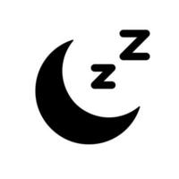 Sleep black glyph ui icon. Sleeping mode. Muted sound. Do not disturb. Bedtime. User interface design. Silhouette symbol on white space. Solid pictogram for web, mobile. Isolated vector illustration