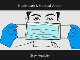 Health care and medical illustration vector. Protect from virus and bacteria element. Pandemic illustration. Vector eps 10