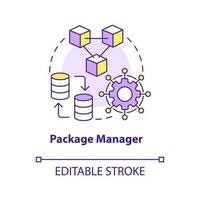 Package manager concept icon. Digital technology. Web development trend abstract idea thin line illustration. Isolated outline drawing. Editable stroke vector