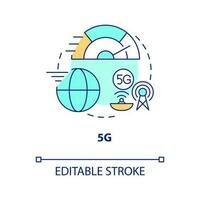 Fifth generation concept icon. App development. Trend in web technology abstract idea thin line illustration. Isolated outline drawing. Editable stroke vector