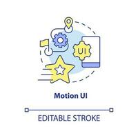 Motion UI concept icon. App production. Trend in website development abstract idea thin line illustration. Isolated outline drawing. Editable stroke vector