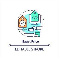 Exact price concept icon. Clear agreement data. Transparent partnership. Reliability abstract idea thin line illustration. Isolated outline drawing. Editable stroke vector