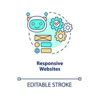 Responsive websites concept icon. Digital design. Trend in web technology abstract idea thin line illustration. Isolated outline drawing. Editable stroke vector