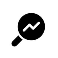 Analytic tool black glyph ui icon. Online data research. Market studying. User interface design. Silhouette symbol on white space. Solid pictogram for web, mobile. Isolated vector illustration