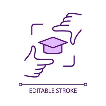 atención en educación rgb color icono. mejorando aprendizaje proceso. analítica de estudiando programa. aislado vector ilustración. sencillo lleno línea dibujo. editable carrera