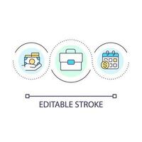 Employee wage loop concept icon. Compensation for complete work. Corporate payday schedule abstract idea thin line illustration. Isolated outline drawing. Editable stroke vector