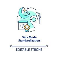 Dark mode standardization concept icon. App design. Trend in web technology abstract idea thin line illustration. Isolated outline drawing. Editable stroke vector