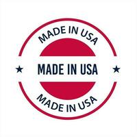 Made in USA badges. proud label stamp, American flag and national symbols, united states of America patriotic emblems set. us product stickers, national independence day badges vector