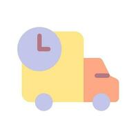 Schedule delivery flat color ui icon. Transportation service. Delay and planning shipment. Simple filled element for mobile app. Colorful solid pictogram. Vector isolated RGB illustration