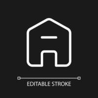 Delete address pixel perfect white linear ui icon for dark theme. Change information online. Vector line pictogram. Isolated user interface symbol for night mode. Editable stroke