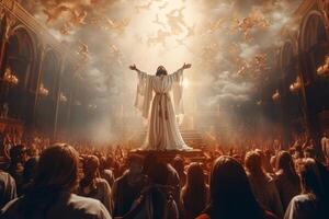 Ascension day of jesus christ or resurrection day of son of god. Good friday. Ascension day concept in church by photo