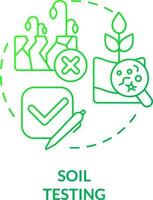 Soil testing green gradient concept icon. Soil fertility and condition. Increased crop yield abstract idea thin line illustration. Isolated outline drawing vector