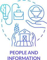 People and information blue gradient concept icon. Employment. Wider farming business environment abstract idea thin line illustration. Isolated outline drawing vector