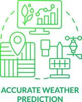 Accurate weather prediction green gradient concept icon. Innovative tool. Increased crop yield abstract idea thin line illustration. Isolated outline drawing vector