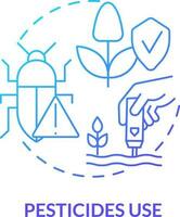 Pesticides use blue gradient concept icon. Pests control. Source of agricultural productivity abstract idea thin line illustration. Isolated outline drawing vector