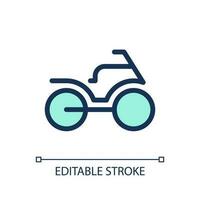 Motorbike pixel perfect RGB color ui icon. Motorcycle transport. Navigation. Simple filled line element. GUI, UX design for mobile app. Vector isolated pictogram. Editable stroke