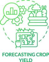 Forecasting crop yield green gradient concept icon. Planting data analysis. Increased crop yield abstract idea thin line illustration. Isolated outline drawing vector