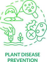 Plant disease prevention green gradient concept icon. Microorganisms control. Increased crop yield abstract idea thin line illustration. Isolated outline drawing vector