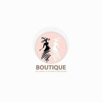 illustration of a minimalist logo design can be used for women's clothing products, symbols, signs, online shop logos, special clothing logos, boutique vector