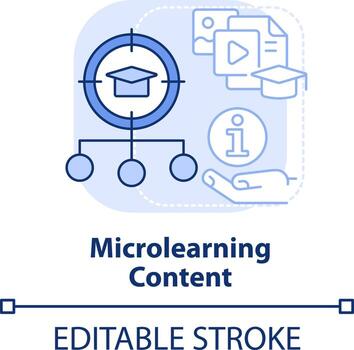 Microlearning content light blue concept icon. Micro learning component abstract idea thin line illustration. Isolated outline drawing. Editable stroke vector