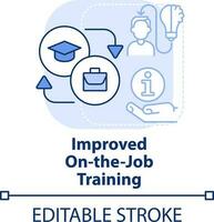 Improved on-the-job training light blue concept icon. Microlearning benefit abstract idea thin line illustration. Isolated outline drawing. Editable stroke vector