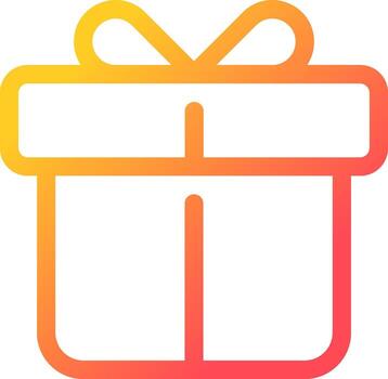 gratis regalo con compra píxel Perfecto degradado lineal ui icono. automático descuento. gratis envío. línea color usuario interfaz símbolo. moderno estilo pictograma. vector aislado contorno ilustración