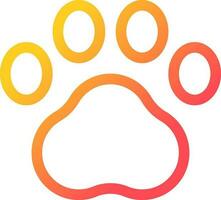 Pet paw pixel perfect gradient linear ui icon. Goods for domestic animals. Pet store. Online marketplace. Line color user interface symbol. Modern style pictogram. Vector isolated outline illustration