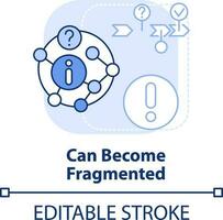 Can become fragmented light blue concept icon. Microtraining disadvantage abstract idea thin line illustration. Education. Isolated outline drawing. Editable stroke vector