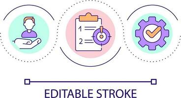 Job requirement loop concept icon. Recruitment process. Human resources. Hiring talents abstract idea thin line illustration. Isolated outline drawing. Editable stroke vector