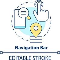 Navigation bar concept icon. Hamburger style menu. Mobile website development abstract idea thin line illustration. Isolated outline drawing. Editable stroke vector