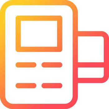 Card payment terminal pixel perfect gradient linear ui icon. Billing option. Money-transfer service. Line color user interface symbol. Modern style pictogram. Vector isolated outline illustration