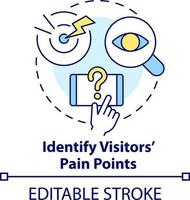 Identify visitors pain points concept icon. Mobile first key element abstract idea thin line illustration. Isolated outline drawing. Editable stroke vector