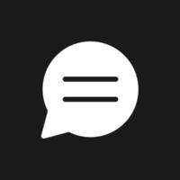 Buyer-to-seller chat dark mode glyph ui icon. Real-time communication. User interface design. White silhouette symbol on black space. Solid pictogram for web, mobile. Vector isolated illustration