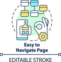 Easy to navigate page concept icon. Website menu design. Mobile design tip abstract idea thin line illustration. Isolated outline drawing. Editable stroke vector