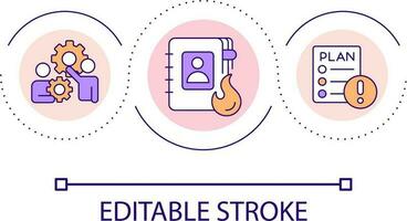 Emergency plan loop concept icon. Crisis management strategy. Business project. Danger response abstract idea thin line illustration. Isolated outline drawing. Editable stroke vector