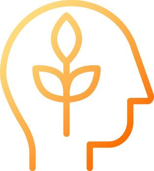 Mental health pixel perfect gradient linear vector icon. Positive thinking. Psychological wellness. Optimistic thoughts. Thin line color symbol. Modern style pictogram. Vector isolated outline drawing