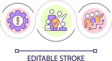 Teamwork loop concept icon. Crisis management group. Business. Coworkers collaboration abstract idea thin line illustration. Isolated outline drawing. Editable stroke vector